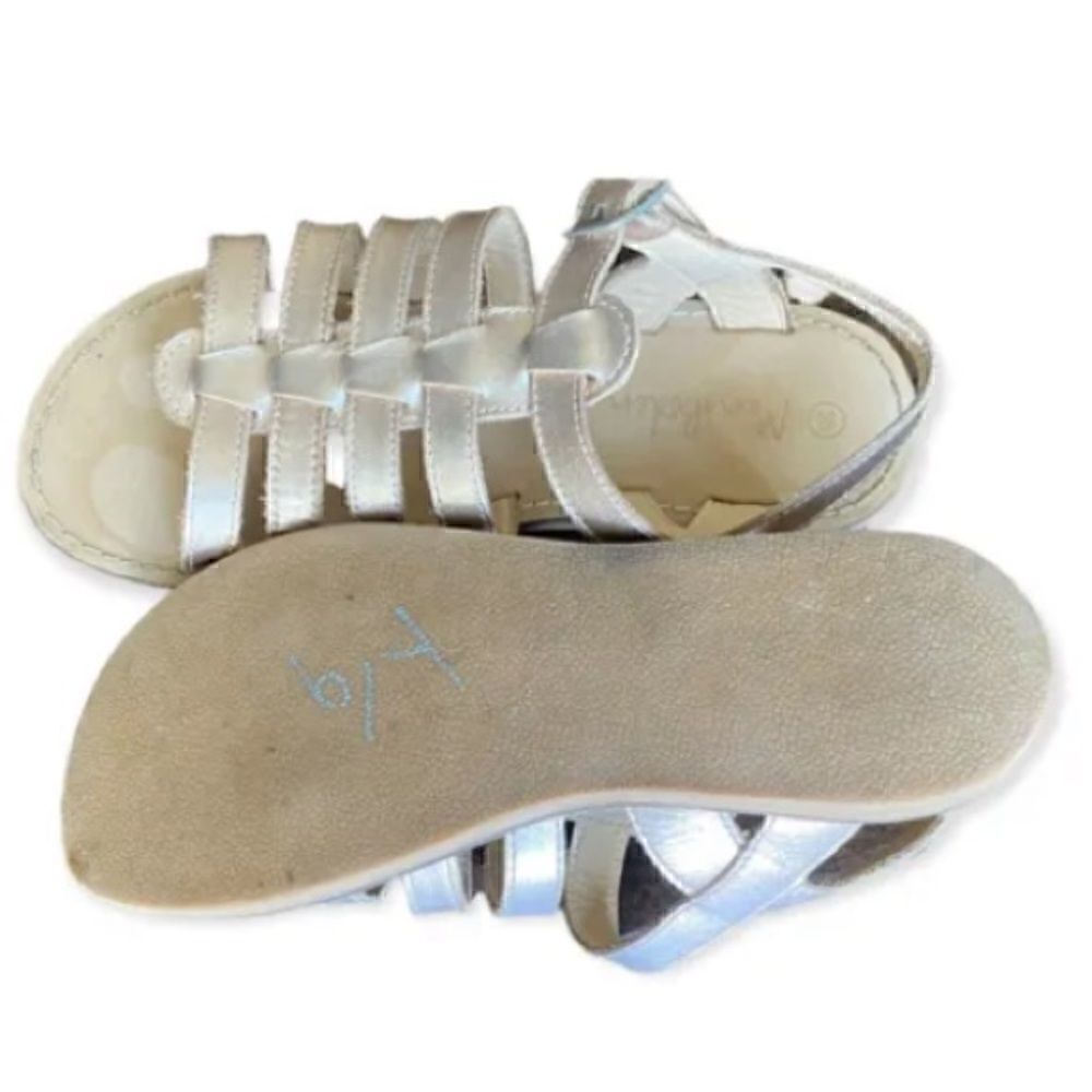 Mini Boden Teen Girls Leather  Sandal Rose Gold Metallic Size 6 - Picture 3 of 3